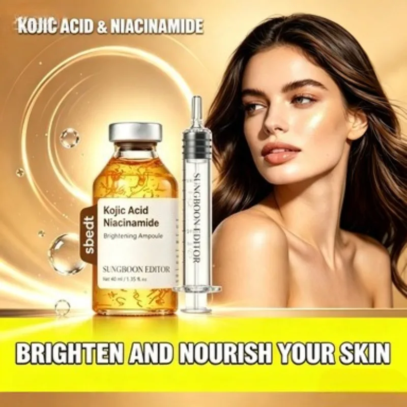 Set de Suero en Ampollas con Ácido Kójico y Niacinamida para el Cuidado de Manchas Oscuras, Iluminador, Reafirmante, Hidratante y Aclarante para el Cuidado Facial de la Piel