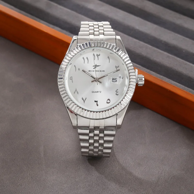 Relojes de moda para hombre con fecha, reloj deportivo informal de lujo de alta gama, relojes de pulsera clásicos de cuarzo de negocios para hombre de acero inoxidable
