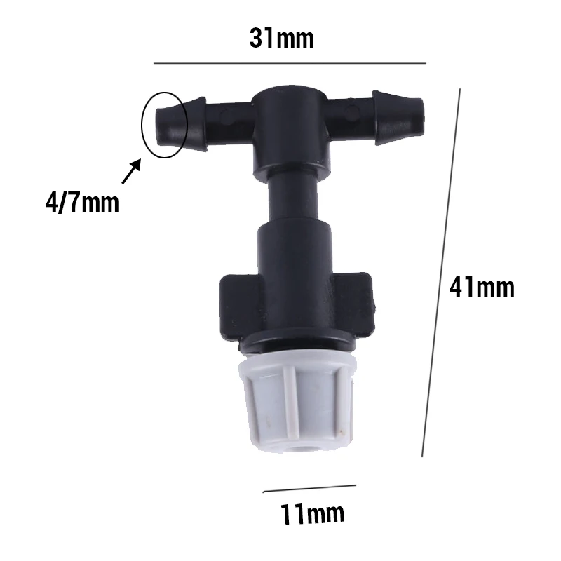 100/10 Piezas de Boquillas de Plástico para Riego por Nebulización con Conectores en T para Sistemas de Riego por Nebulización