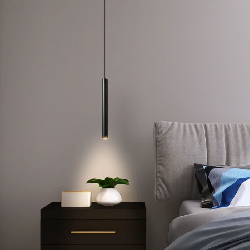 Lámpara colgante de noche minimalista, foco para dormitorio, restaurante, Bar, cocina, comedor, isla, luces de plataforma, iluminación Led colgante