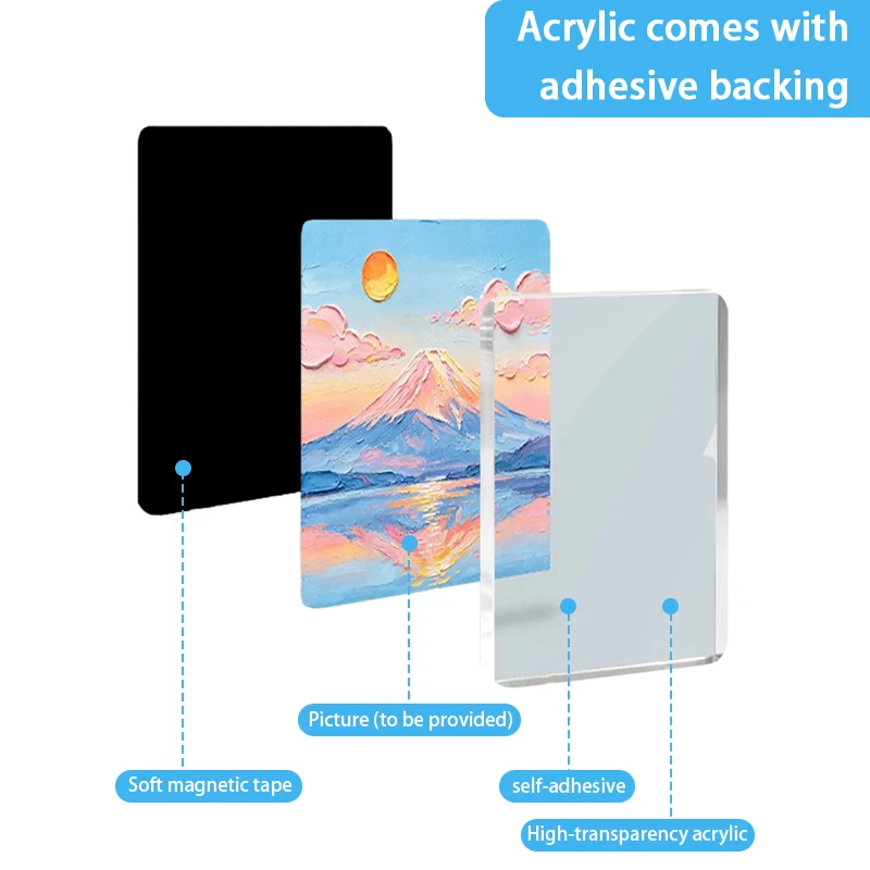 Juego de Imanes Personalizados para Refrigerador con Fotos, Kit de Adhesivos Acrílicos DIY de 5x3cm para Decoración de Refrigerador y Regalo de Recuerdo