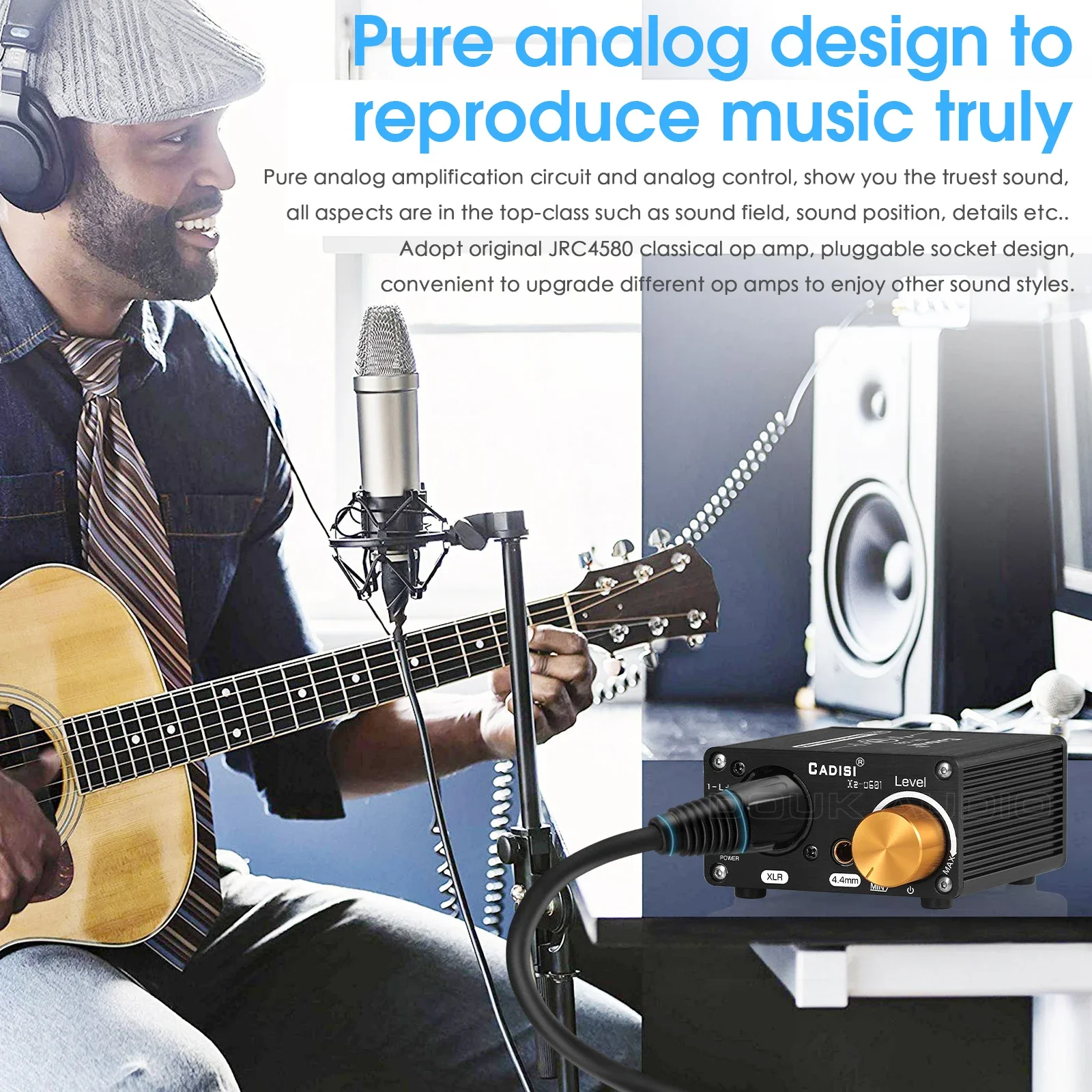 Douk Audio-miniauriculares totalmente equilibrados, amplificador de Audio estéreo para auriculares XLR/4,4mm con Control de volumen