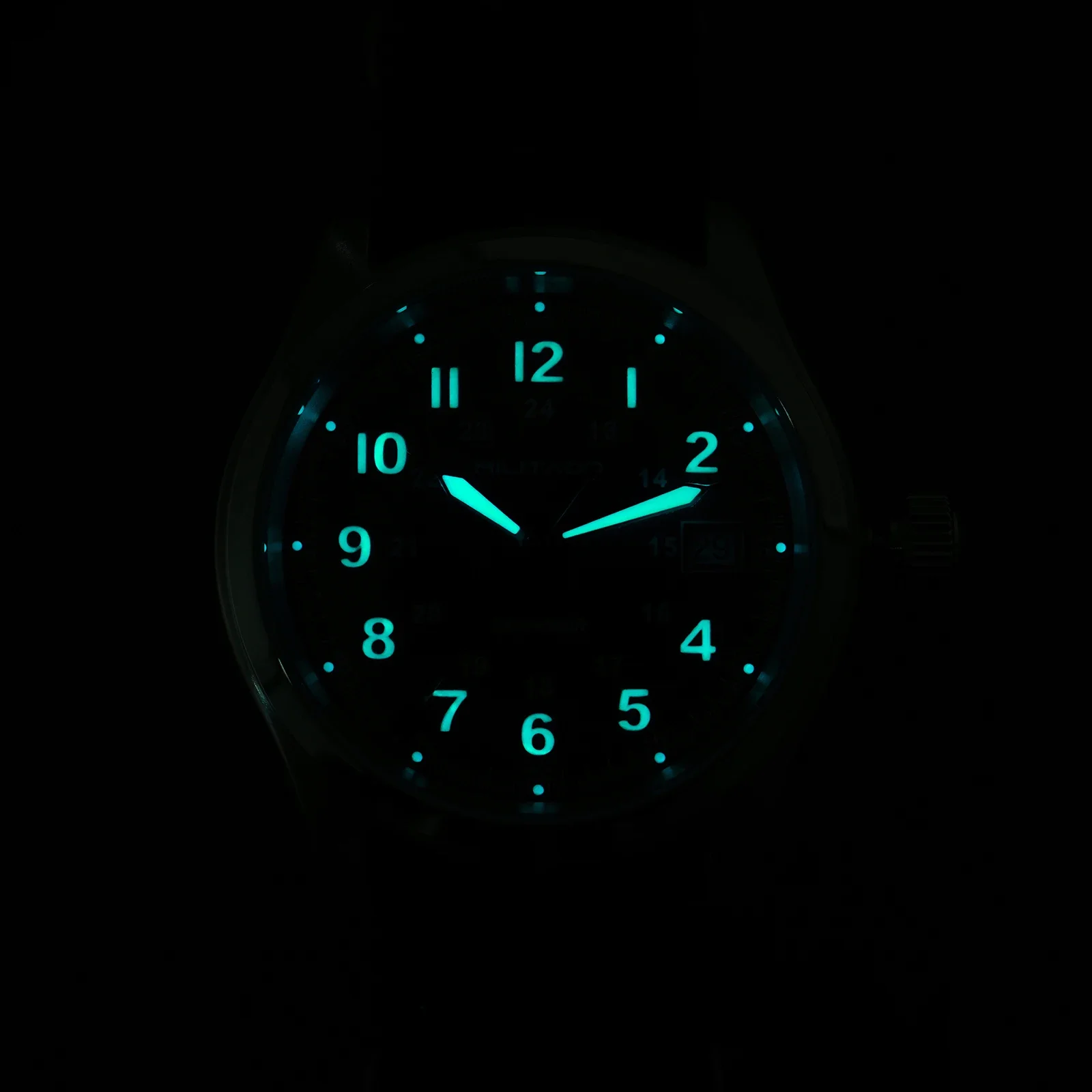 Reloj de cuarzo Militado ML08 Vintage Ronda 515 movimiento Ar espejo de zafiro 38Mm reloj de pulsera fecha relojes impermeables superluminosos
