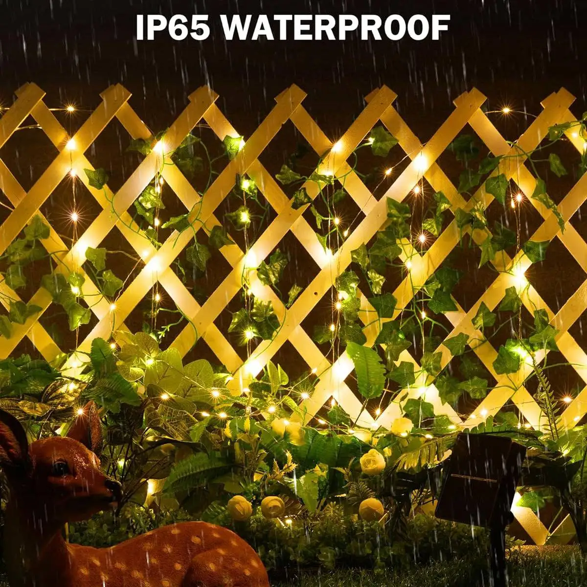Guirnalda de luces LED solares de hiedra Artificial, 12M, 100 LED, guirnalda de calle para jardín, luces de hadas impermeables para exteriores, decoración para fiesta y boda, 1 ud.