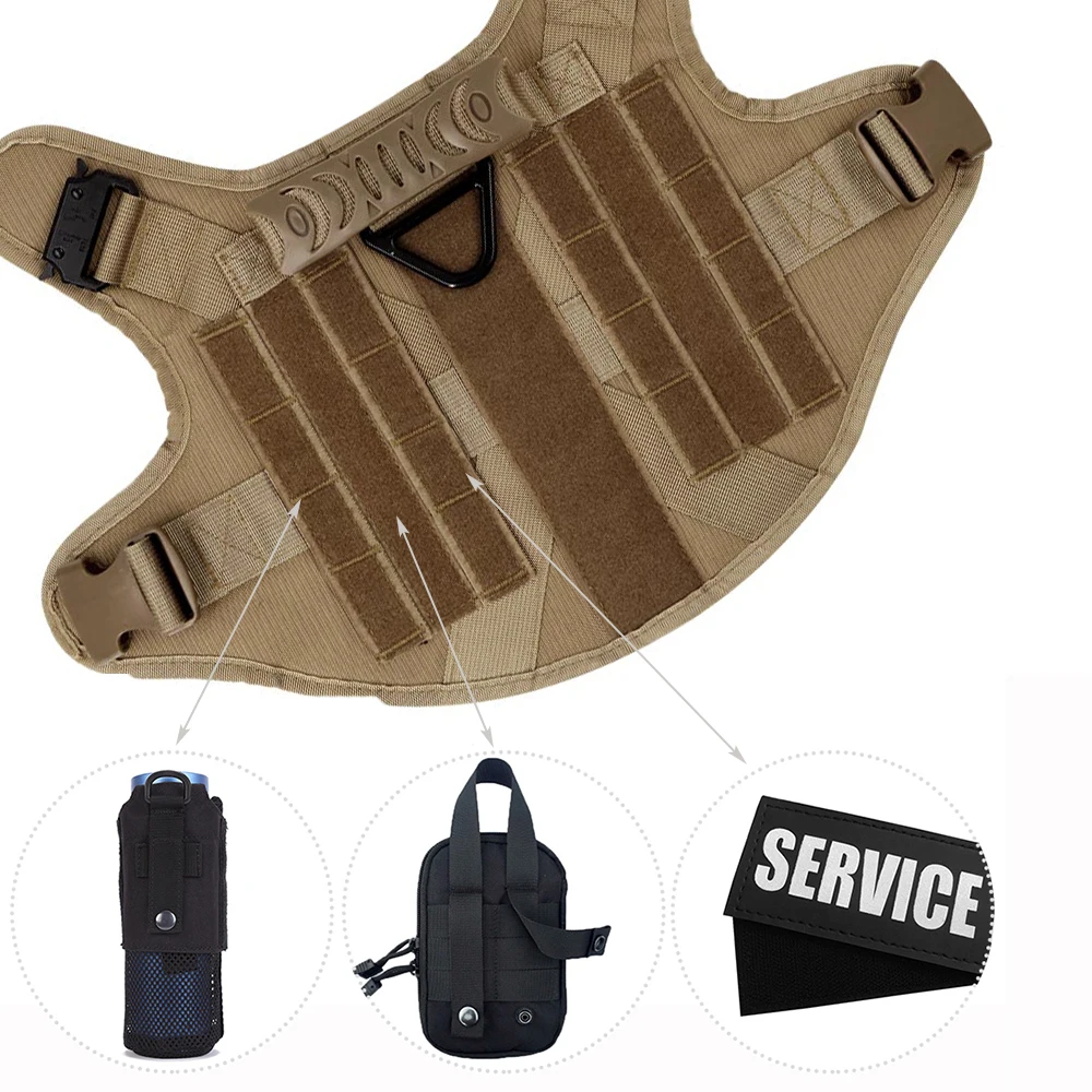 Arnés de entrenamiento para perros grandes, chaleco para Bulldog Francés, Pastor Alemán, Malinois, arneses tácticos para pasear perros, accesorios