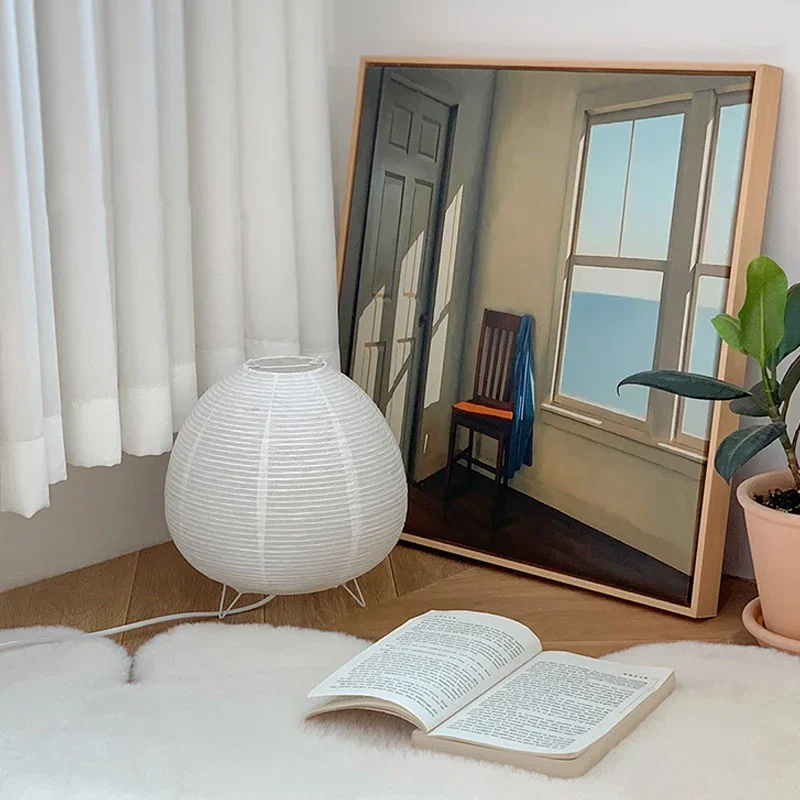 Linterna japonesa, lámpara Led de mesa para sala de estar, dormitorio, mesita de noche, luces de papel de arroz, estudio, arte, decoración creativa, luces de mesa