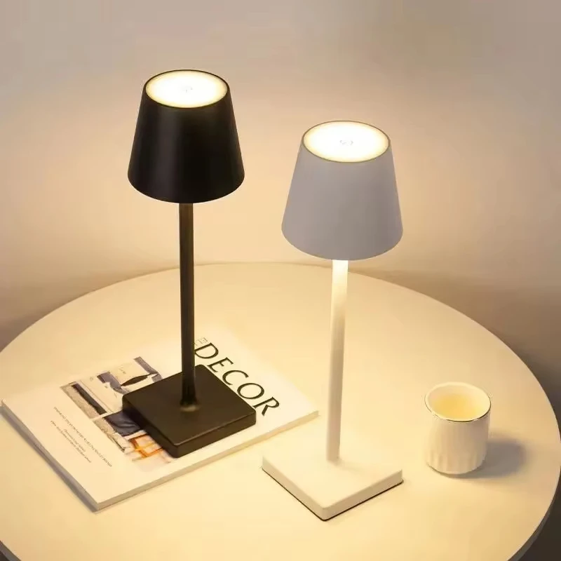 Lámpara de mesa LED recargable, Interruptor táctil, 3 niveles, luces de escritorio regulables, Bar, Club, cena, iluminación ambiental decorativa creativa