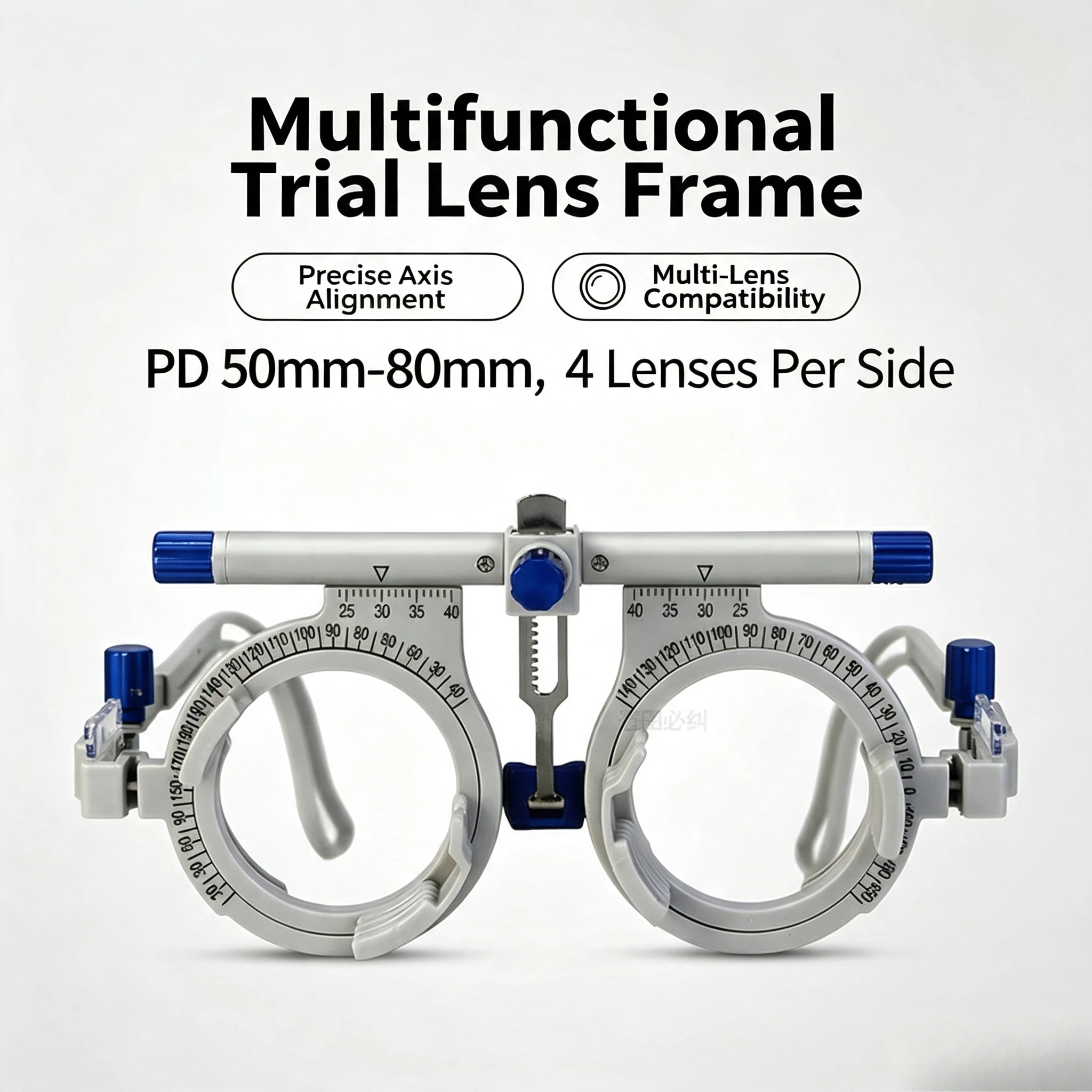 Montura de Prueba Ajustable de Aleación de Titanio para Oftalmología, PD 48-80mm, Ligera, para Pruebas de Optometría