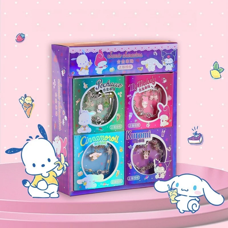 1 pieza de accesorios de cuentas de cadena de moda para mujer, con diseño de personajes de dibujos animados Kawaii y adorables como Cinnamoroll, Melody y Kuromi, para decoración de fiestas.