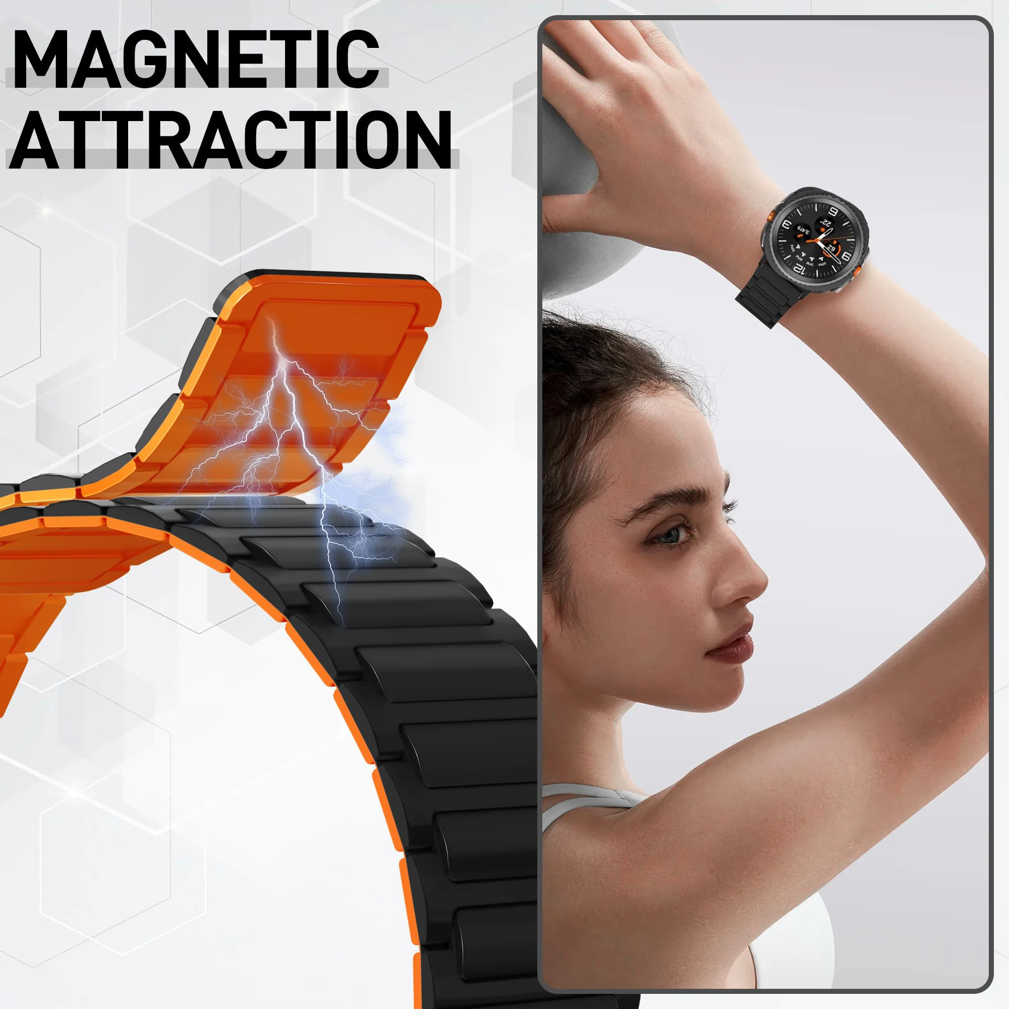 Correa Magnética Original de Silicona para Samsung Galaxy Watch 9 8 44mm 40mm, Correa Deportiva Suave para Galaxy Watch 8 Classic 46mm