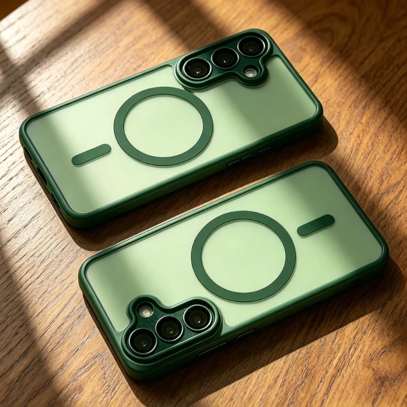 Funda magnética mate para Samsung Galaxy S26 S25 S24 S23 Ultra Plus FE A57 A56 A37 A17 A16 A26, funda de carga inalámbrica Magsafe