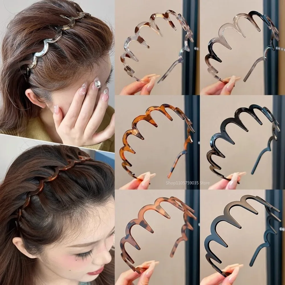 Diadema antideslizante de plástico con forma de U para mujer, con dientes fijos, para peinados con volumen, accesorios coreanos para el cabello