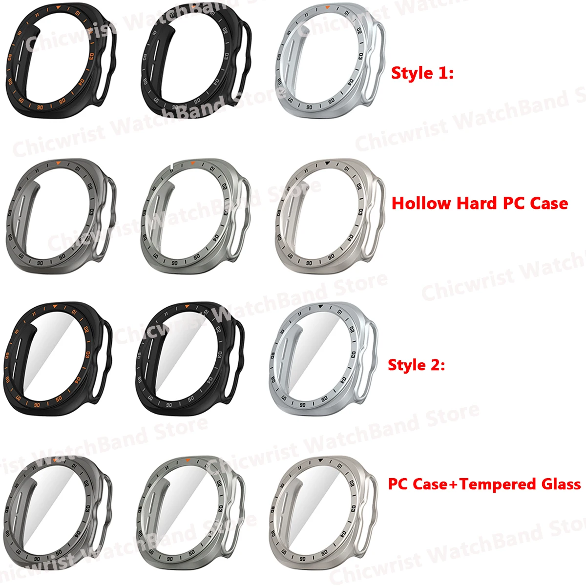 Funda de PC + Cristal para Samsung Galaxy Watch Ultra 2, Protector de Pantalla de Vidrio Templado, Funda Rígida Hueca de PC, Cubierta para Galaxy Watch Ultra 2026