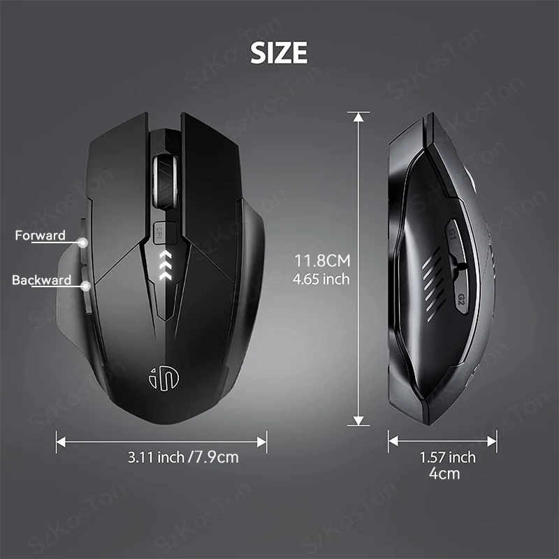 Ratón Compatible con Bluetooth recargable 2,4G INPHIC PM6 ratón inalámbrico soporte silencioso para oficina PC portátil tableta Smartphone Universal