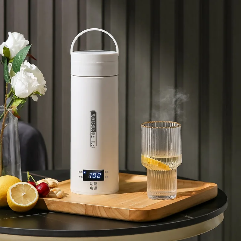 Hervidor eléctrico de viaje, calentador de agua rápido y portátil, calentador de leche para bebés, hervidor térmico de acero inoxidable 304