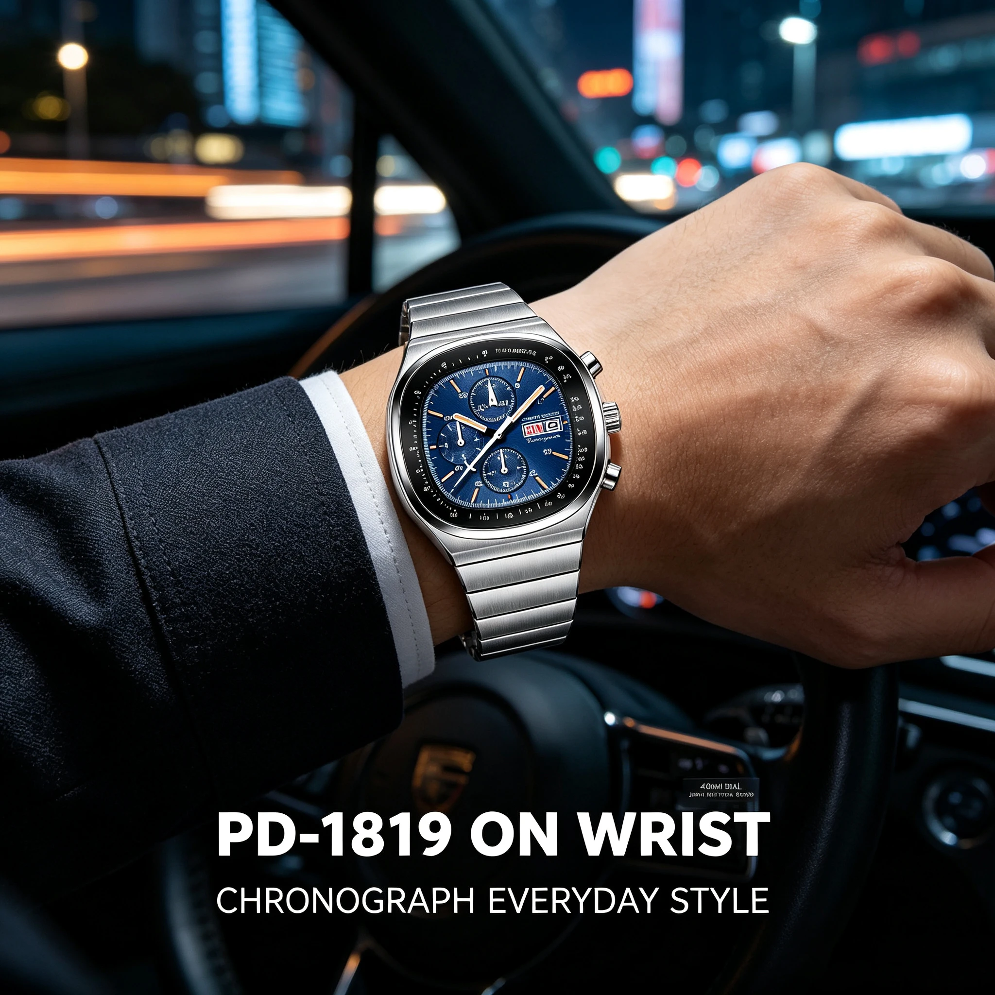 Reloj cronógrafo cuadrado PAGANI DESIGN PD1819 para hombre, movimiento japonés Miyota OS000, cristal de zafiro, reloj deportivo resistente al agua.