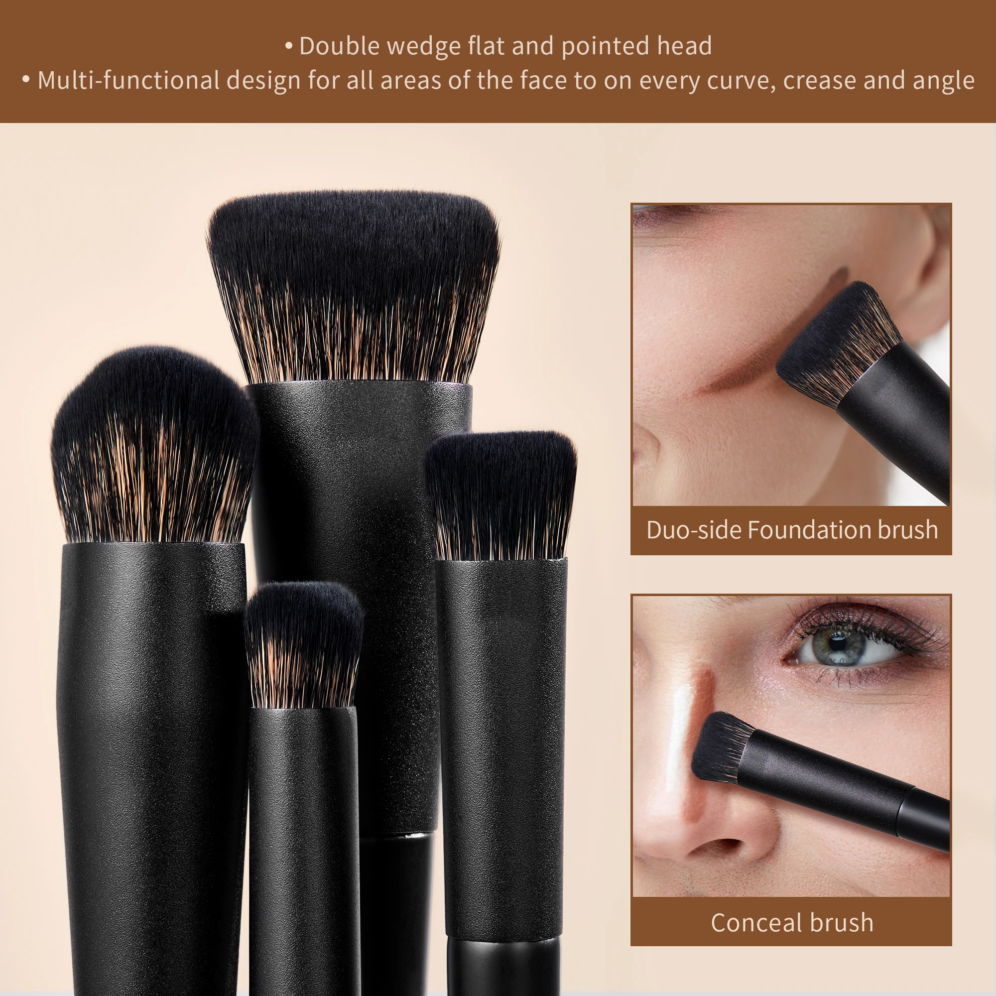 Jessup-Juego de brochas de maquillaje, 10-14 Uds., brocha de maquillaje, base de contorno en polvo, sombra de ojos, mezcla de resaltado, delineador corrector T336
