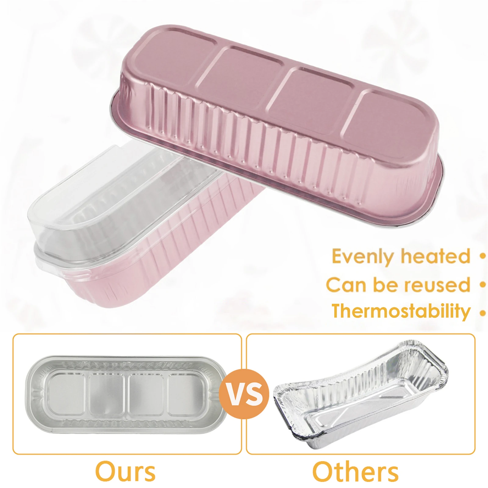 Juego de 50 Mini moldes para pan con tapas y cucharas, bandeja rectangular de papel de aluminio para hornear de 6,8 oz, Mini recipiente para pan, moldes para pasteles resistentes al calor
