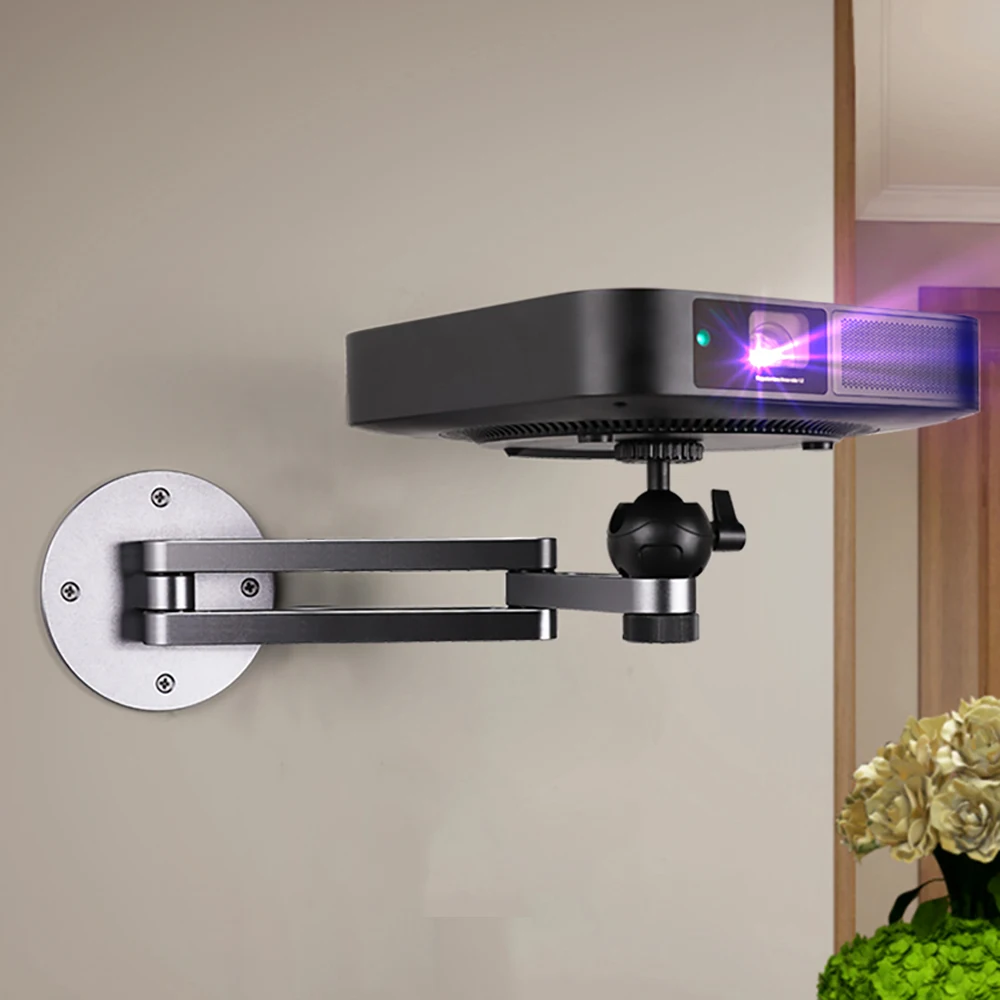 Soporte para proyector Soporte de montaje en pared de aleación de aluminio resistente para artículos universales con orificio para tornillo de 1/4 pulgadas XGIMI TD Capacidad de carga de 10 kg