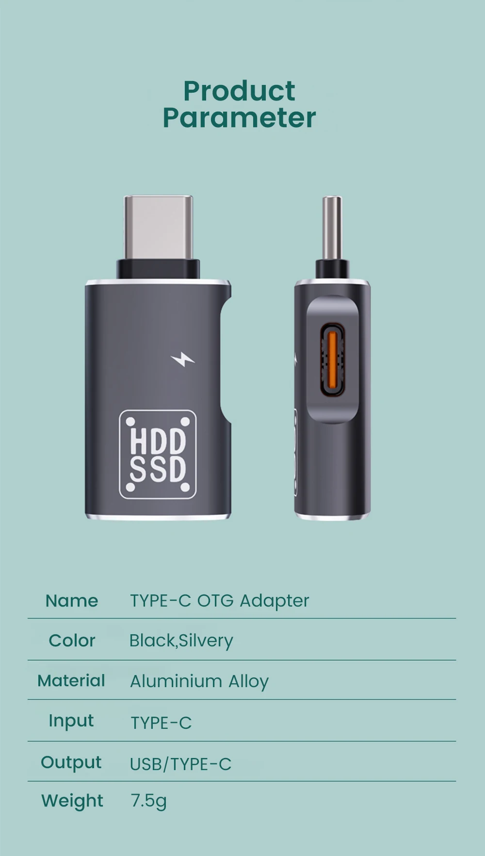 Adaptador 2 en 1 tipo C OTG, adaptador USB-C macho a USB 2,0 hembra para Macbook, Xiaomi, HUAWEI, Samsung, conector OTG
