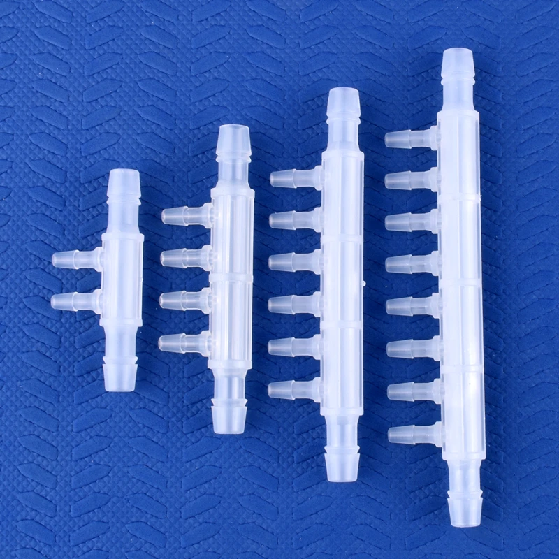 Conector de manguera PP de grado alimenticio, 8-4mm, 4 ~ 10 vías, tanque de Acuario, bomba de aire, desviador de Gas líquido, junta de Pagoda de riego de jardín, 1 ~ 50 piezas
