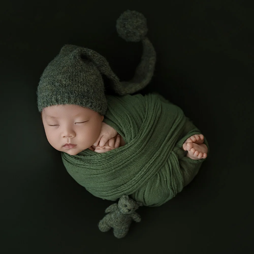 Mini Oso de Peluche Tejido a Mano Multicolor, Accesorios para Fotografía de Recién Nacidos, Recuerdo de Crecimiento Infantil, Artículos para Sesiones Fotográficas