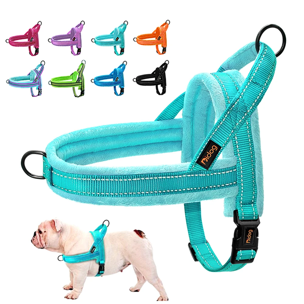 Chaleco con arnés para perros cálido, arneses de invierno para perros, arneses de entrenamiento acolchados suaves para mascotas, chalecos ajustables para perros pequeños y grandes, Bulldog Pug