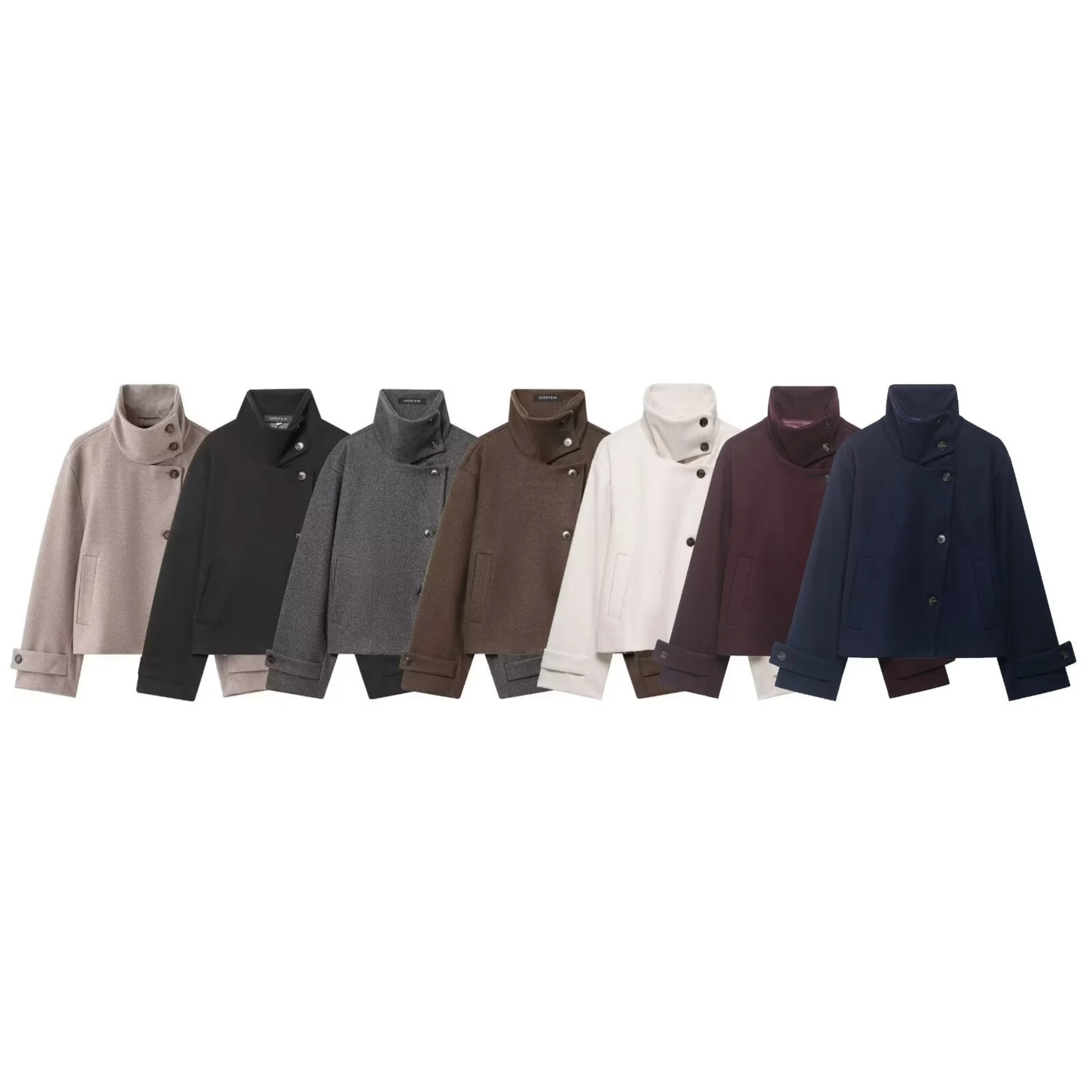 Chaquetas gruesas de cuello alto para mujer, ideales para otoño e invierno. Abrigos largos de manga larga, de corte holgado y con un solo botón, para mujer. Prendas de abrigo cortas para mujer.