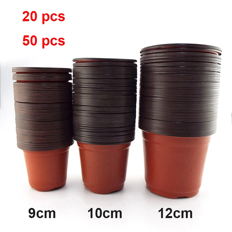 Maceta de plástico para cultivo, bandeja resistente a caídas para plantas de jardín del hogar, taza para vivero, macetas para plantas de flores E2
