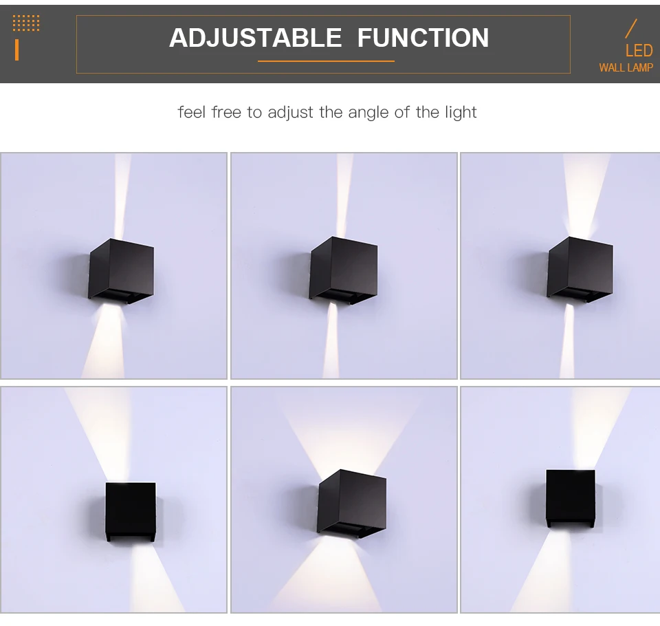LED 6W/12W impermeable al aire libre IP65 luz de pared porche jardín lámpara de pared y interior dormitorio sala de estar decoración lámpara de iluminación