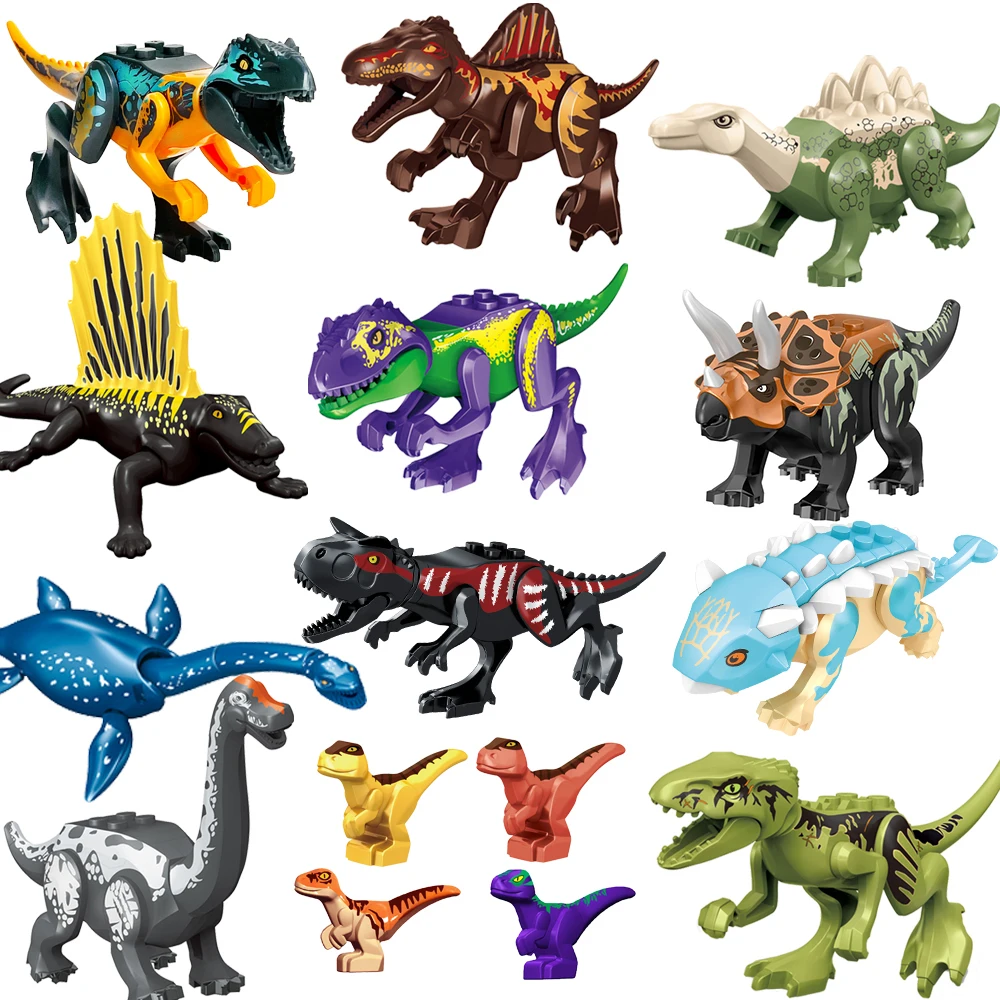 Bloques de construcción de dinosaurios jurásicos Indominus Rex DIY figuras de acción de tiranosaurio modelos juguetes para niños animales regalos de navidad