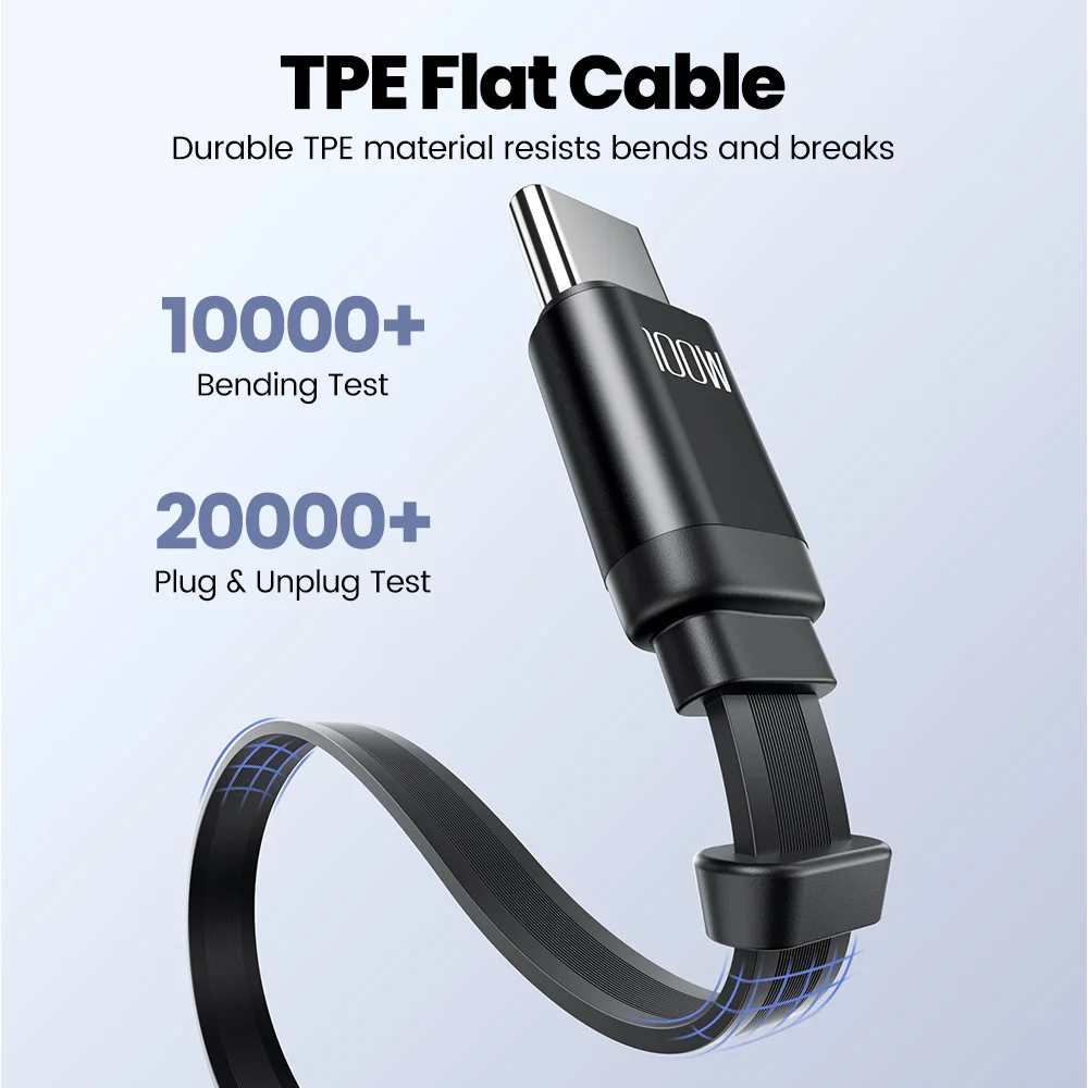 Cable USB C Retráctil Toocki de 100W para iPhone y Samsung, con Cordón Magnético de un Solo Tirón para Viajes, Mini Cable de Carga Rápida Tipo C
