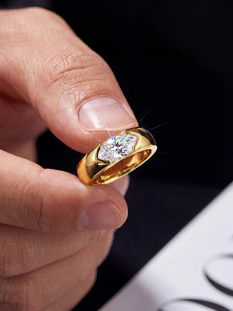 Anillo de Boda de Plata de Ley 925 con Diamante Moissanite Marquise de 1 Quilate, Anillos de Compromiso para Mujer, Joyería Fina de Regalo