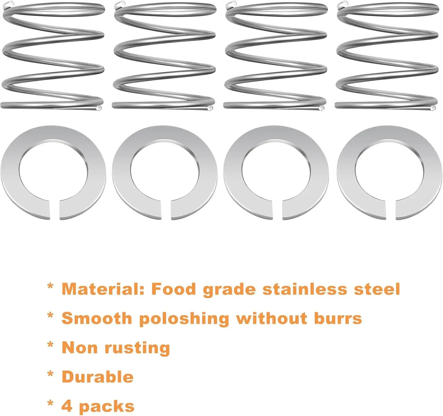 Kit de resorte y arandela de 4 piezas apto para batidora Kitchenaid, accesorios de repuesto de instalación rápida y piezas de mejora