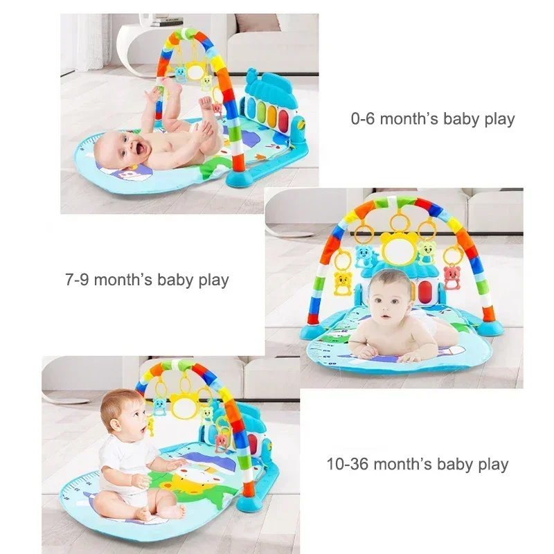 Estante de gimnasio para actividades de bebé, teclado de Piano Musical para recién nacido, manta para gatear, tapete de juego con Pedal, educación temprana, juguetes para regalos de 0 a 36 meses