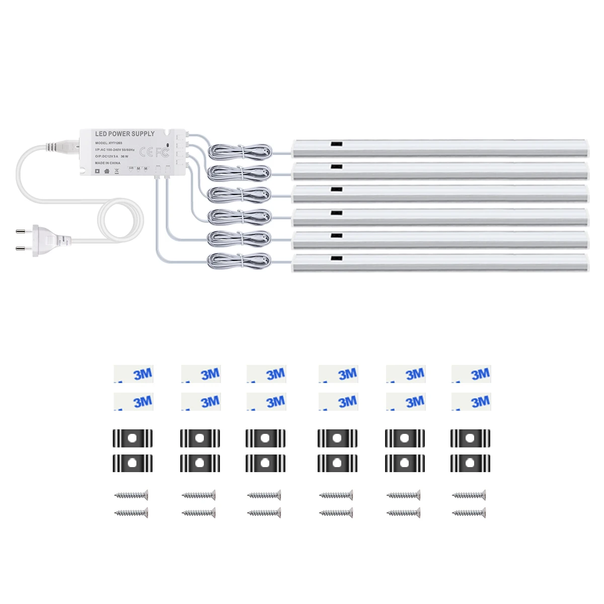 Lámpara LED con Sensor de Movimiento para Armario, Cocina, Barra de Luz LED con Sensor de Presencia, Enchufe Europeo 220V, 1 Juego