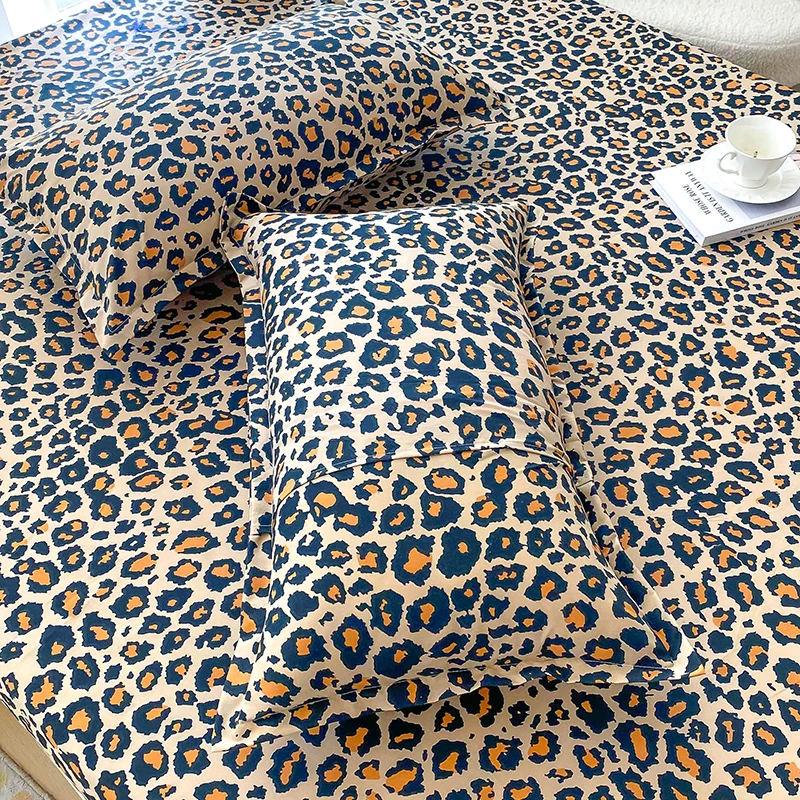 Sábanas de Cama Queen/King Size con Estampado de Leopardo para Cama Doble, Sábanas de Cama 150x200, Sábanas Individuales 180x200