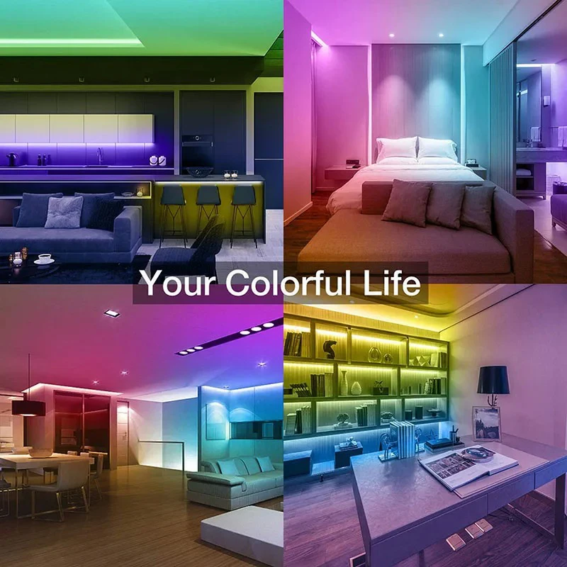 Luces LED RGB con batería, tira de luces LED USB de 5V, cinta Flexible con Control remoto por infrarrojos para decoración de retroiluminación de TV y habitación del hogar