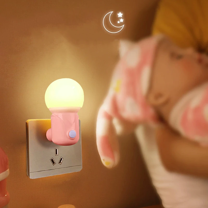 Luces LED de noche con enchufe UE/EE. UU., lámpara con atenuación de 2 colores, protección ocular, luz de sueño para lactancia de bebés, lámpara de noche para lectura y sala de estar