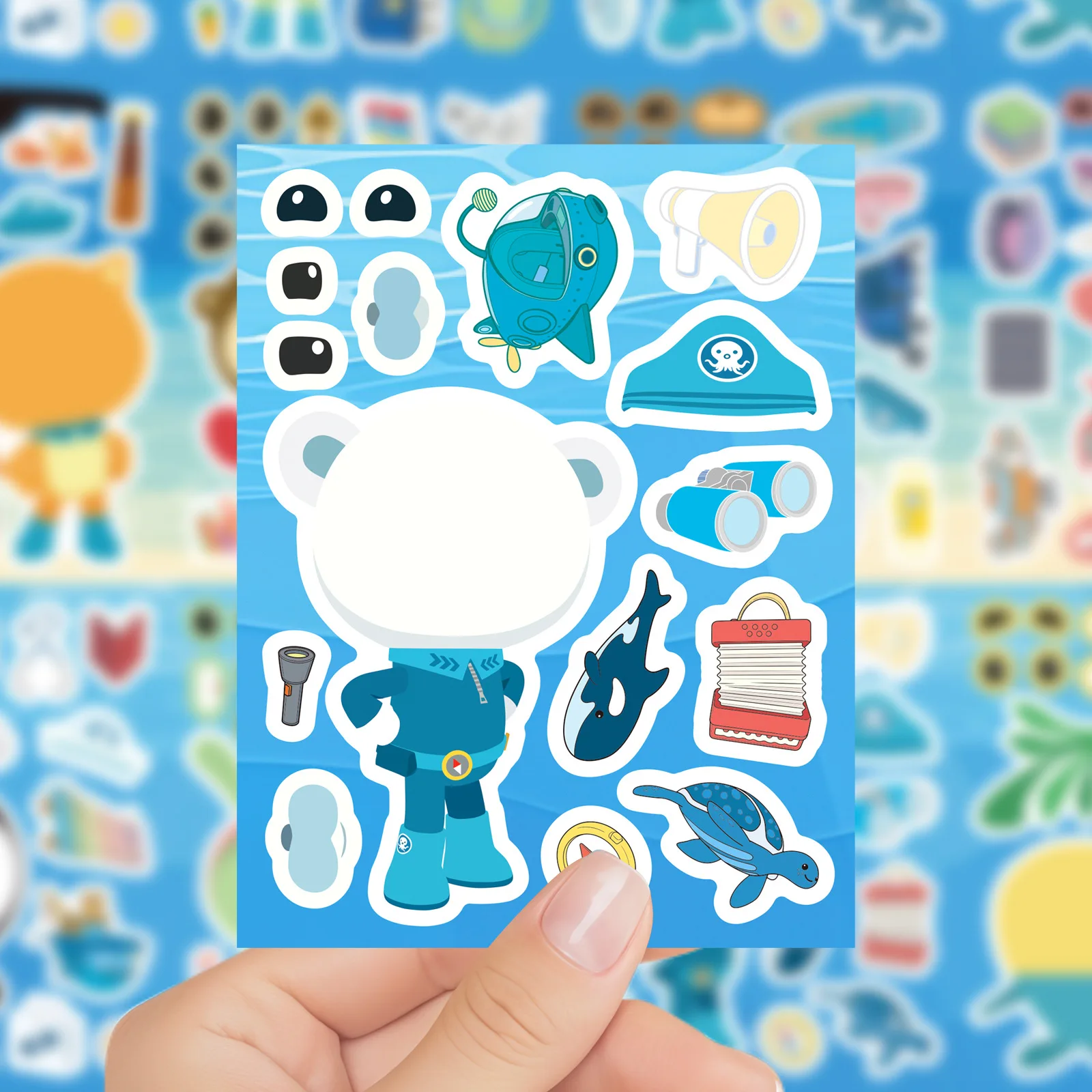 8 Hojas de Pegatinas de Animales Lindos para Hacer Caras, Juegos de Bricolaje para Niños, Rompecabezas de Dibujos Animados, Juguetes Educativos para Fiestas Infantiles