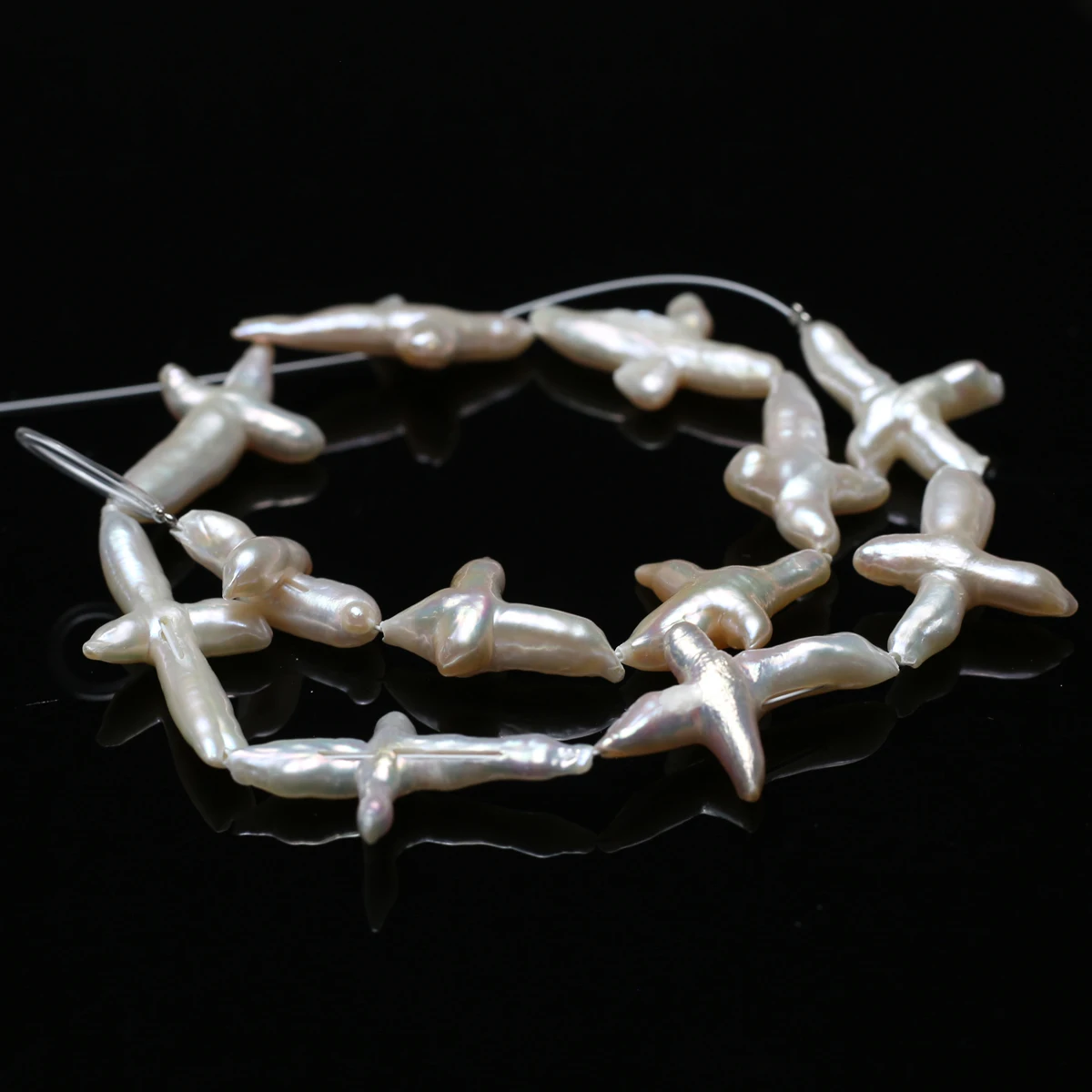 Perla barroca AA, perla cruzada de agua dulce Natural para fabricación de joyería, collar, pendientes, pulsera, accesorio, longitud 36cm