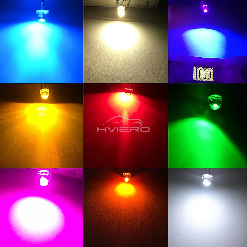 100/500 unidades de diodos emisores de luz LED SMD SMT de 5 mm, tipo sombrero de paja, blanco, verde, azul, amarillo, transparentes, brillantes, de ángulo amplio, para luces DIY