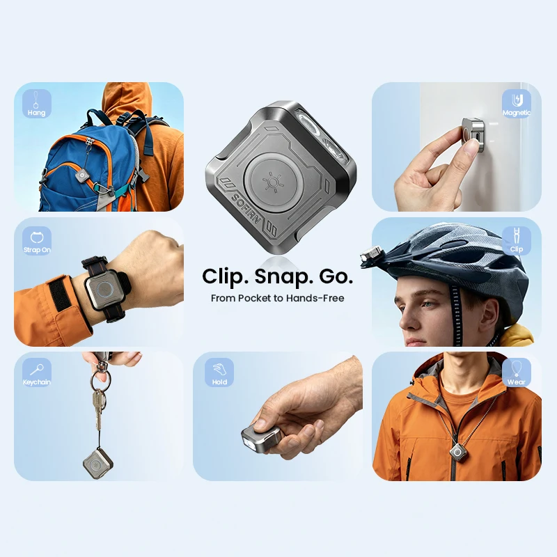 Linterna de Bolsillo SOFIRN SE1, 300Lm, Mini Luz EDC, Anillo de Señal RGB, Liberación Rápida, Linterna Magnética para Llavero de Muñeca, para Ciclismo