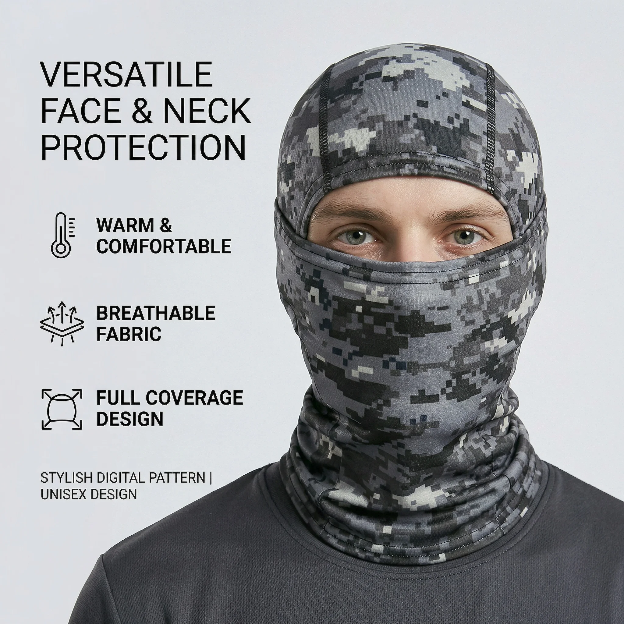 Pasamontañas elástico y transpirable para hombre y mujer, protección solar, máscara facial completa para ciclismo, bufanda para senderismo, pesca y esquí.