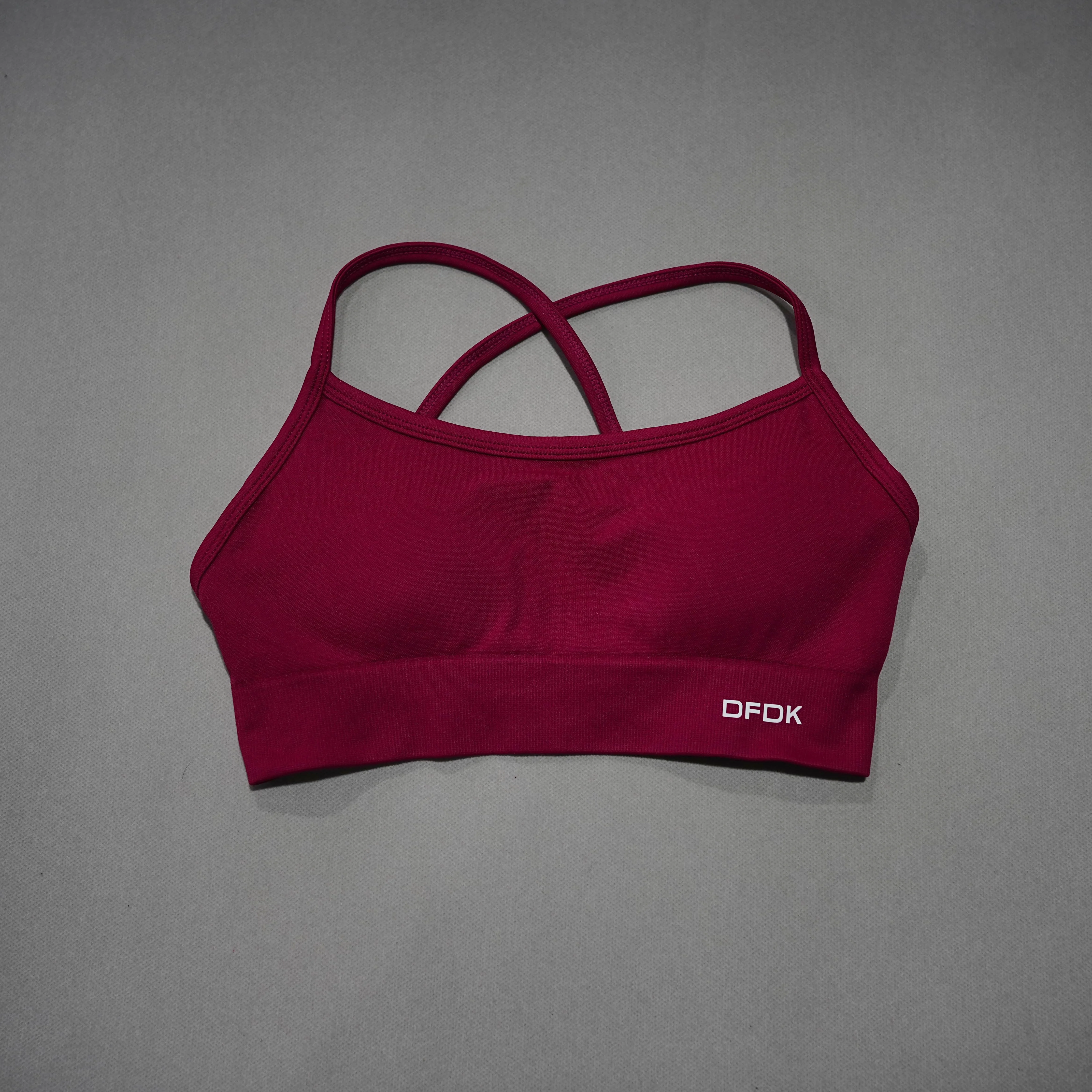 DFDK Sujetador deportivo sin costuras para mujer, con espalda cruzada, sin aros, push-up, con almohadillas extraíbles, transpirable, a prueba de golpes, para fitness, gimnasio y uso diario.