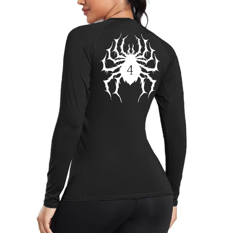 Camiseta de compresión con estampado gráfico para mujer, camisetas de secado rápido para gimnasio, entrenamiento atlético, camisetas de capa base de manga larga para primavera y otoño