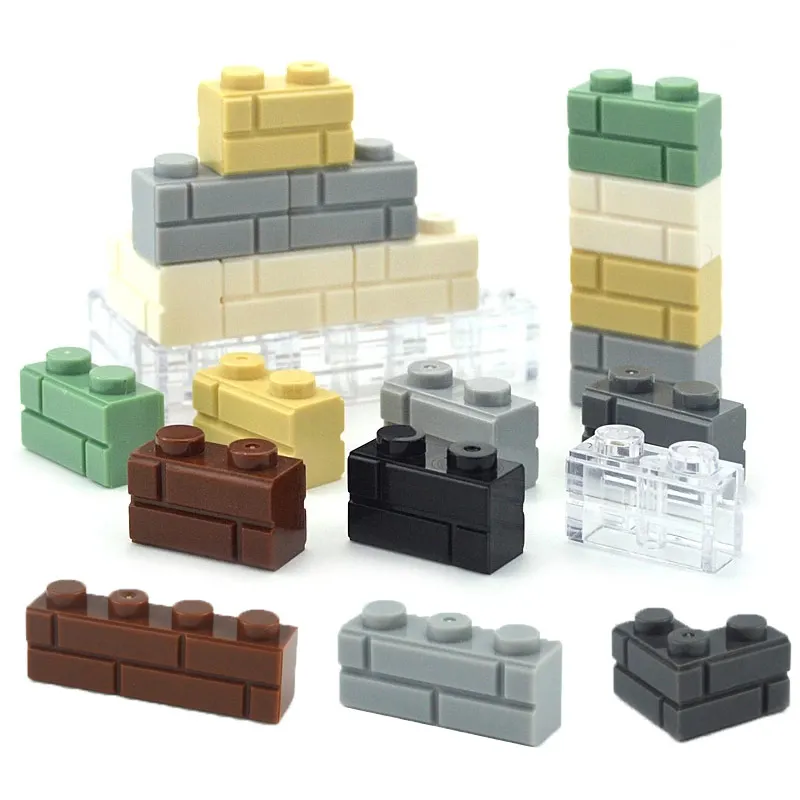 Bloques de construcción DIY para niños, figuras de pared, ladrillos, 1x2 1x3 1x4 L, bloques de construcción creativos educativos, tamaño de ladrillo Compatible, bloques pequeños