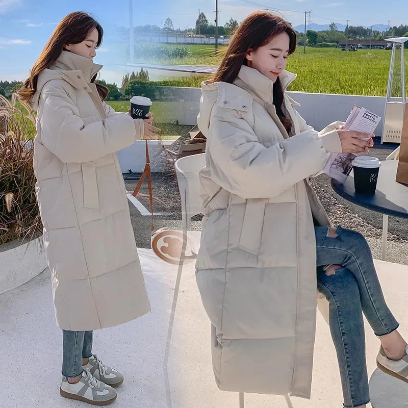 Chaqueta de Invierno 2026 para Mujer, Parka Cálida, Abrigo Acolchado de Algodón, Parka Larga con Capucha, Ropa de Abrigo Holgada para Mujer, Chaqueta de Nieve