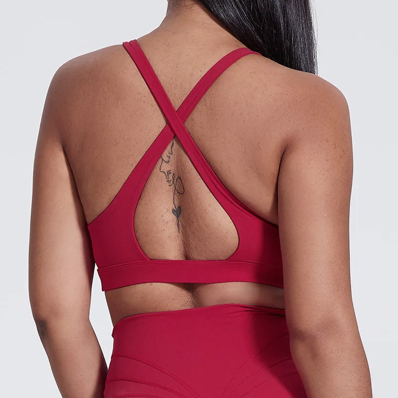 Sujetador Deportivo SHINBENE con Cuello Alto y Push-Up, con Relleno Extraíble, Ligero, Cómodo y Elástico en Cuatro Direcciones para Gimnasio, Yoga y Entrenamiento