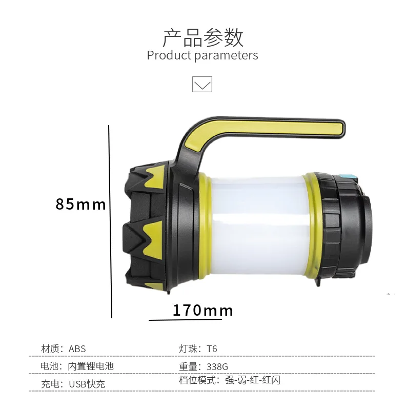 ZK30 8000 lúmenes 100W de larga duración, linterna LED recargable por USB linterna de Camping resistente al agua linterna de búsqueda al aire libre para caza de peces